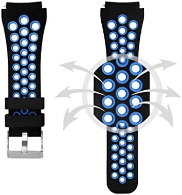 Pinkashop Gear S3 Bands - 22mm Silicone Replacement Band with Stainless Steel Metal Business Replacement Bracelet Strap for Samsung Gear S3 Frontier S3 Classic SM-R760/R770 Smart Watch (Blue)