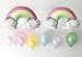 Pastel Rainbow Party Balloon Pack: 2 PK Foil Pastel Rainbow Balloons + 12 ct - Assorted Pastel Latex Balloons | Includes: Curling Ribbons, Balloon Clips | Party Decorations