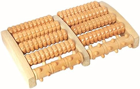 Therapied Dual Wooden Foot Massager Roller-Relieve Foot Pain-Help Plantar Fasciitis, Heel, Foot Arch Pain &amp; Stress- Manual Portable Acupressure Tool- Made of Natural Wood - Perfect Gift