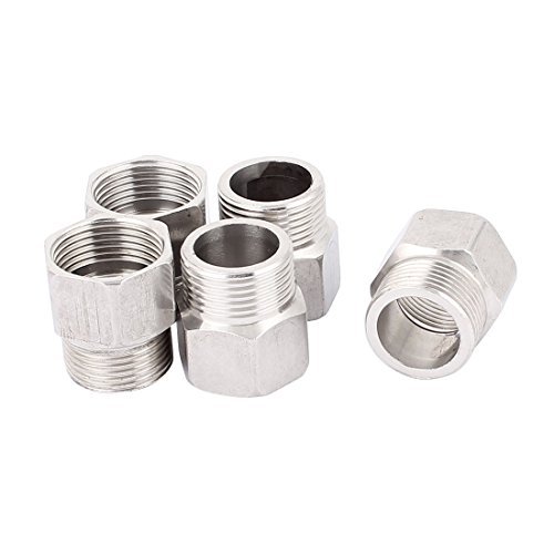 DealMux 3/4BSP Male to 3/4BSP Female Threaded Hex Reducing Bushing Pipe Tube Adapter 5 Pcs