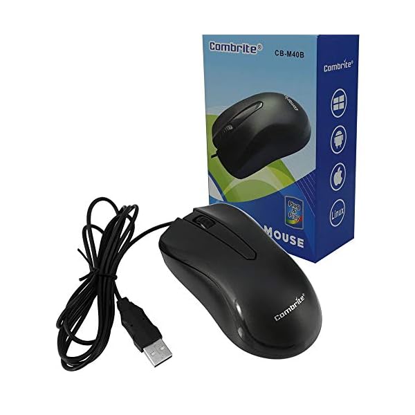 COMBRITE-M40-USB-Wired-Optical-Mouse-With-Comfort-Rubber-Scroll-Wheel-Red-LED-For-PC-And-Laptops-Windows-Mac-OS-Linux-Plug-And-Play-Black-M40 Combrite M40 USB Wired Optical Mouse With Comfort Rubber Scroll Wheel & Red LED For PC And Laptops, Windows, Mac OS…