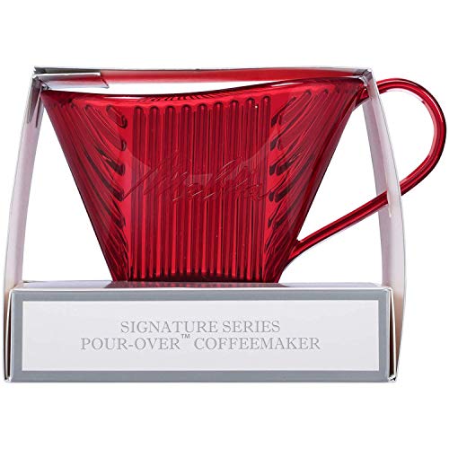 Melitta Signature Series 1 Cup PourOver Coffee Brewer, Tritan Red