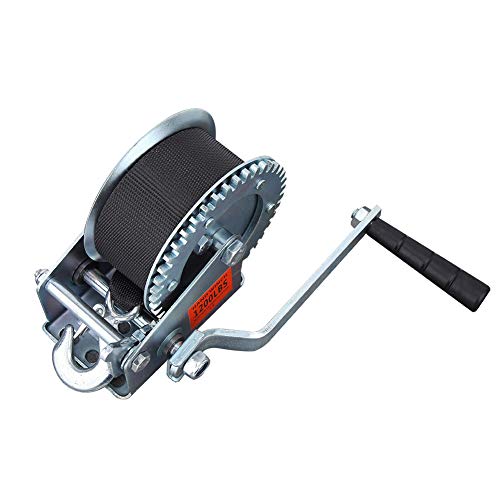 Qiilu 1200lbs Heavy Duty Hand Crank 6m Nylon Strap Hand Winch Fortrucks, Trailers and Other Mobile Applications - Image 7