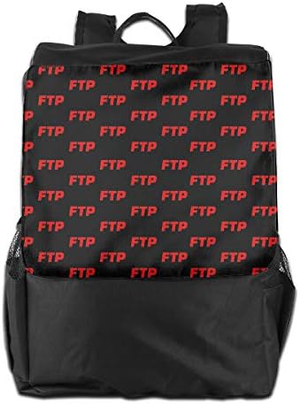 ELKFOREST Red FTP Outdoor Shoulder Backpack Tavel Bag Daypack School Laptop Bag for Women Men