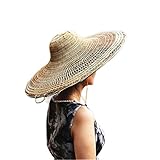 Sunny Hill China Sichuan Traditional Hand-Woven Bamboo Hat with Palm Interlining (Dia.21Inch) Brown