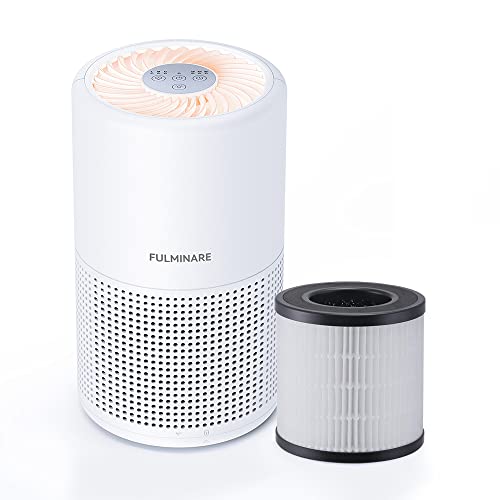 FULMINARE Air Purifiers for Bedroom Air Filter, Quiet Air Cleaner With Night Light,Portable Small Air Purifier for Home, Office, Living Room