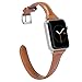 Wearlizer Slim Thin Leather Bands Compatible with Apple Watch Band 38mm 40mm 41mm 42mm 44mm 45mm 46mm 49mm Women Men Strap Wristband Bracelet for iWatch Series 11 10 9 8 7 6 5 4 3 SE/Ultra 3 2 1