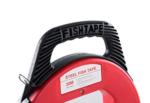 NATGAI 100 Ft. Fish Tape Electrician Reel Pull Wires Cable Steel Hand Puller ATE Tools