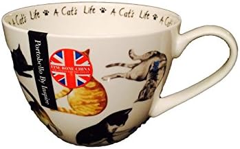 Cat Lovers Large Coffee or Tea Cup - Gift Boxed - A Cats Life Motif