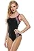 Ekouaer Swimsuit Women's Backless Splice One Piece Swimwear Bathing Suit S-XXL
