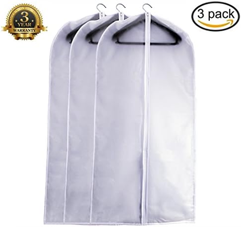 Garment Bag Dust Cover for Clothes Waterproof Cover Moth Proof Cover Mouldproof Cover Anti-damp Cover Giveaway (Pack of 3)