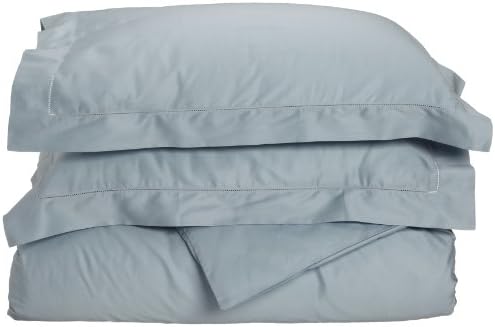 Milange 300 Thread Count Egyptian Cotton King Duvet Cover Set, Soft Blue