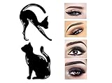 AMA(TM) 2Pcs Women Cat Line Pro Eye Makeup Tool Eyeliner Stencils Template Shaper Model (Black)
