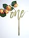 LS Designs 1st Birthday Cake Topper - 5 1/2 in x 7 in - One Cake Topper Gold Acrylic Number One Birthday Topper