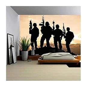 United States Army Rangers on The Sunset - Removable Wall Mural | Self-Adhesive Large Wallpaper - 66x96 inches