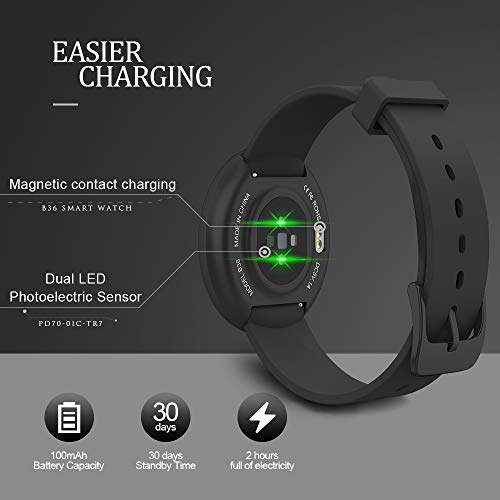 Smart Watch for Android Phones and iPhones, Waterproof Fitness Tracker Watches with Heart Rate Monitor, Sleep Tracker Call Reminder with Text Auto Wake Screen Android Smart Watches for Men and Women