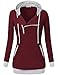 Messic Vintage Hoodie for Women, Women's Slim Fit Active 1/4 Oblique Zipper Hoodie Pullover Sweatshirt,Wine,XX-Large