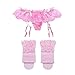 Puto Womens Lace Garter Belt with Panties & Thigh High Stockings Sets 4 Colors