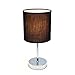 Simple Designs LT2007-BLK Chrome Mini Basic Table Lamp with Fabric Shade, Black