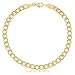Barzel 18K Gold Plated Curb Link Anklet For Women, 10 Inches - Made In Brazil