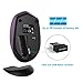 TECKNET Wireless Mouse for Laptop, 2.4G Quiet Computer Mouse with USB Receiver, 4 Buttons Portable Cordless Mice for Chromebook, Laptop, PC, Mac, 800/1200/1600 DPI - Lavender