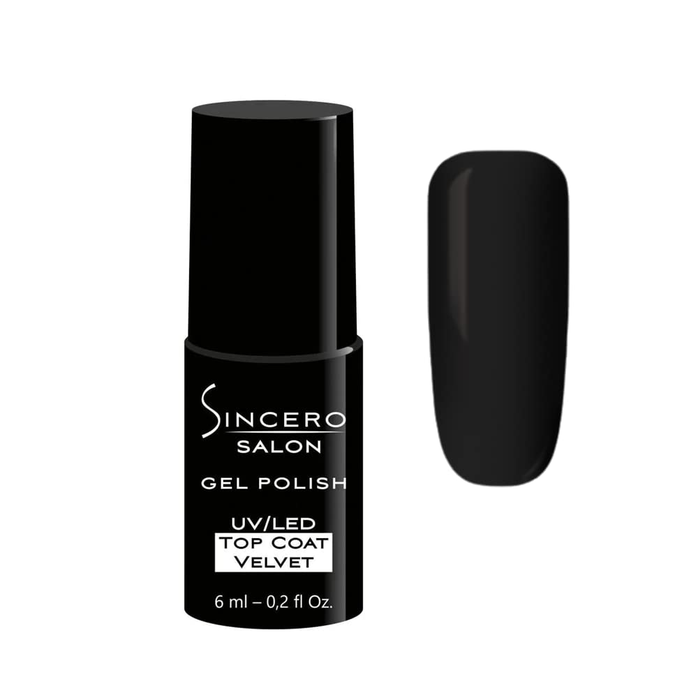 Sincero Salon - Top Coat Gel Polish Velvet Matt - For UV Gel Nail Polish - No Wipe Gel Top Coat - Nail Gel Polish - Gel Nails - Matte Finish - Smooths Nail Irregularities - Long Lasting