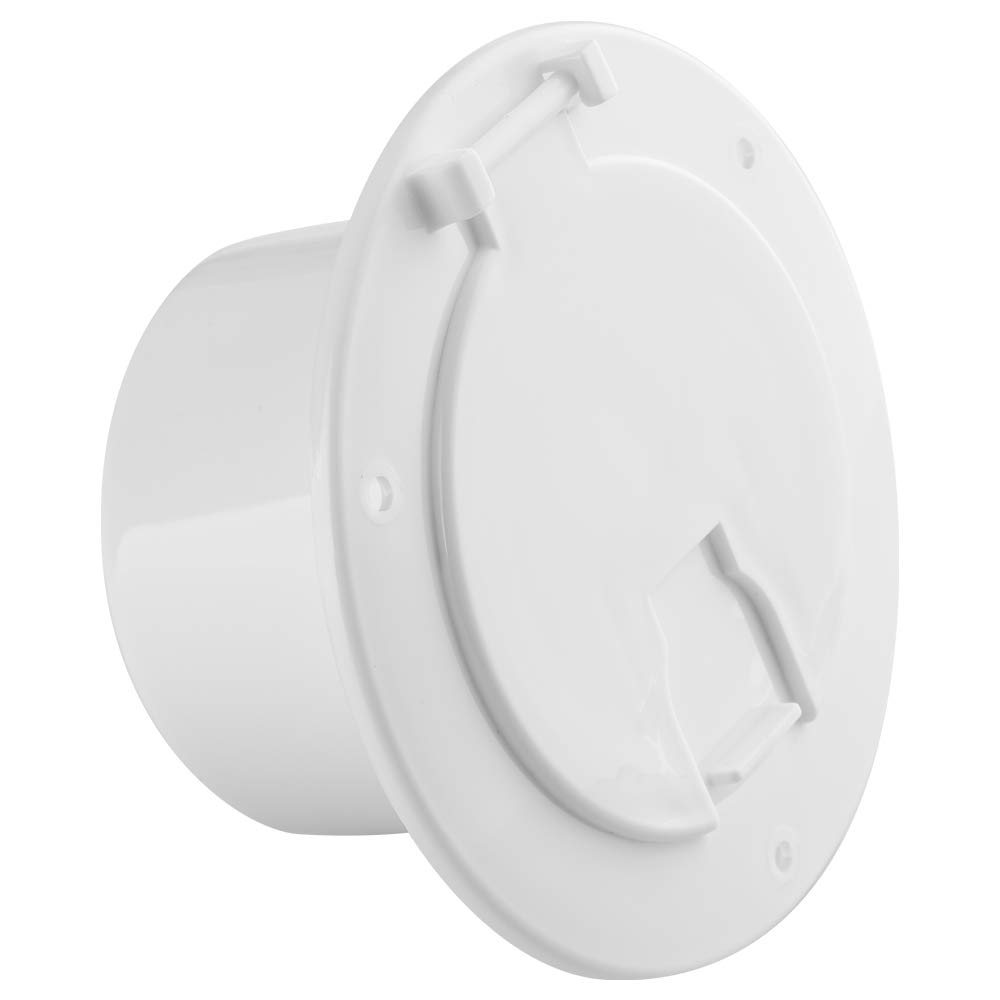 Photo 1 of Halotronics RV 5-inch Round Electric Cable Hatch for 30 and 50 Amp Cords (White)