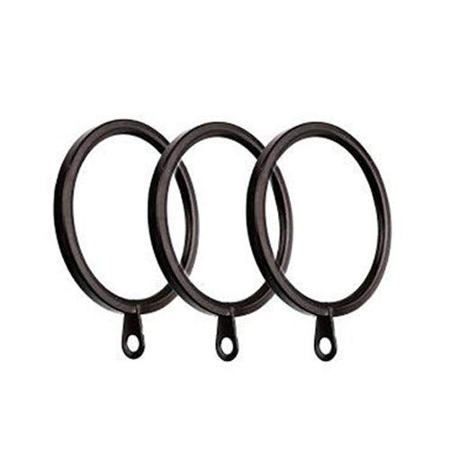 ANJUU 24 Pack 38mm Inner Diameter Flat Metal Curtain Drape Sliding Eyelet Rings Black Tone