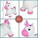 Kicko Inflatable Bouncing Unicorn - 22 inches Animal Riding Bouncy Hoppers for Girls - Ride On Bouncy Animal Play Toys, Inflatable Hopper for Kids, Toddlers, Boys or Girls