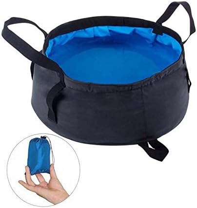Soldcool 8.5L Portable Collapsible Outdoor Wash Camping Folding Basin Bucket for Camping Hiking Travel (Blue)