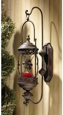 Ettanspalace French Accent Fleurs-De-Lis Hanging Pendant Lantern