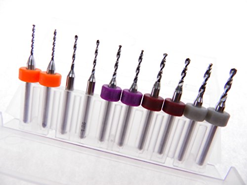 10 Pcs Tungsten Micro Drill Bits 1.0mm to 2.0mm Japanese made for CNC PCB Dremel Installation, Toy Making, Model Cars Trucks Planes Boats, Arts & Crafts, Woodworking more...