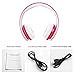 Votones-Wireless Bluetooth Kids Headphones Lightweight Foldable Adjustable Over Ear Earphone with Microphone Aux in SD Card FM for Smartphone PC Tablet(Pink)