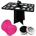 Makeup Brush Drying Rack, 26 Holes Folding Brush Holder Brush Cleaning Mat and Color Removal Sponge Makeup Brush Cleaning Tool by MAANGE