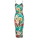FashionMark New Womens Celeb Floral Tropical Print Bodycon Midi Dress Green
