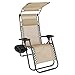 Artist hand 2 Pack of Zero Gravity Outdoor Folding Lounge Chairs w/Sunshade Canopy+ Snack Tray,Adjustable Lawn Patio Reclining Chairs for Travel Yard Beach Pool (Tan)