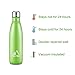 Terra Hiker Insulation Water Bottle, Double Walled Vacuum Stainless Steel Water Bottle, Condensation Free, BPA Free, for Sports & Outdoors, 18 oz/500 ml (Green)