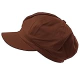 Summer 100% Cotton Plain Blank 6 Panel Newsboy Gatsby Apple Cabbie Cap Hat Brown