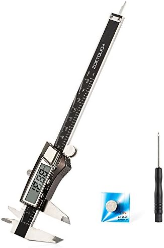 Digital Vernier Caliper 150mm 0-6" Inch/Metric/Fraction Conversion Stainless Steel Caliper with Extra-Large LCD Screen for Intervals Diameter, Depth Gauge Professional Measuring