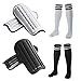 2 Pairs Soccer Shin Guards & 2 Pairs Soccer Socks for Adults and Teenagers, Protective Gear Soccer Equipment for Kids, Boys, Girls