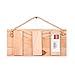 This Home is Built on Love Distressed Look 5 x 10 Wood Plank Design Hanging Sign