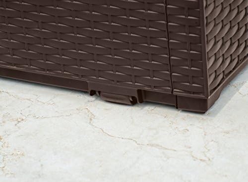 Capri - Arcón exterior, Baúl almacenaje, Capacidad 305L, Resina, Color marrón, Ordenación jardín y terraza, 54 x 123 x 57 cm