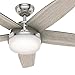 Hunter Fan 52 inch Contemporary Brushed Nickel Indoor Ceiling Fan with Light Kit and Remote Control (Renewed)