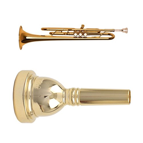 ALLCACA Alto Trombone Mouthpiece Copper Trombone Mouthpieces, 6 1/2AL, Gold - Thumbnail 4