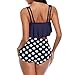 Women Ruffle Flounce Swimsuit, Leadmall Tankini Tank Two Piece Swimwear with High Waist Bottom Bathing Suit (XL, Navy)thumb 2