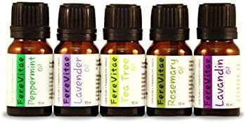 FereVitae Aromatherapy Essential Oil 10ml pack: Lavandin, Rosemary, Peppermint, Lavender and Tea Tree