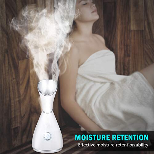 Nano Ionic Facial Steamer,CREPOW Facial Steamer Mini Portable Warm Mist Humidifier Atomizer Sprayer Moisturizing Face Steamer for Home Sauna SPA,Pores Cleanse Clear Blackheads Acne Impurities Skin