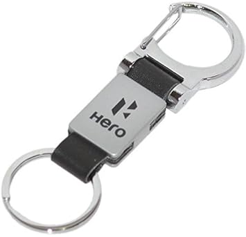 Aai Leather Keychain for Hero Bike Scooter Metal Locking Key Chain - Assorted