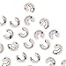 The Beadsmith Crimp Covers – Silver Plated, Smooth Round Shape, Half Open, 3mm Diameter, 144 Pieces