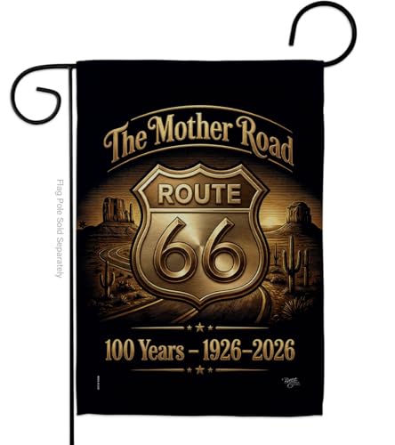 Golden Mother Road 100 Years Flag Backyard Wall Hanging Decor Canvas Home 100 Y…